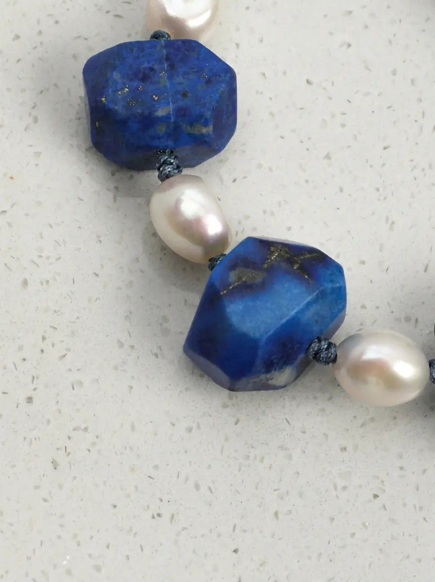 「Azure Spring Tidings」Lapis Lazuli & Pearl Bracelet