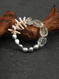 「Crystal Amber」 Green Crystal & Pearl Bracelet