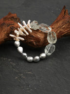 「Crystal Amber」 Green Crystal & Pearl Bracelet