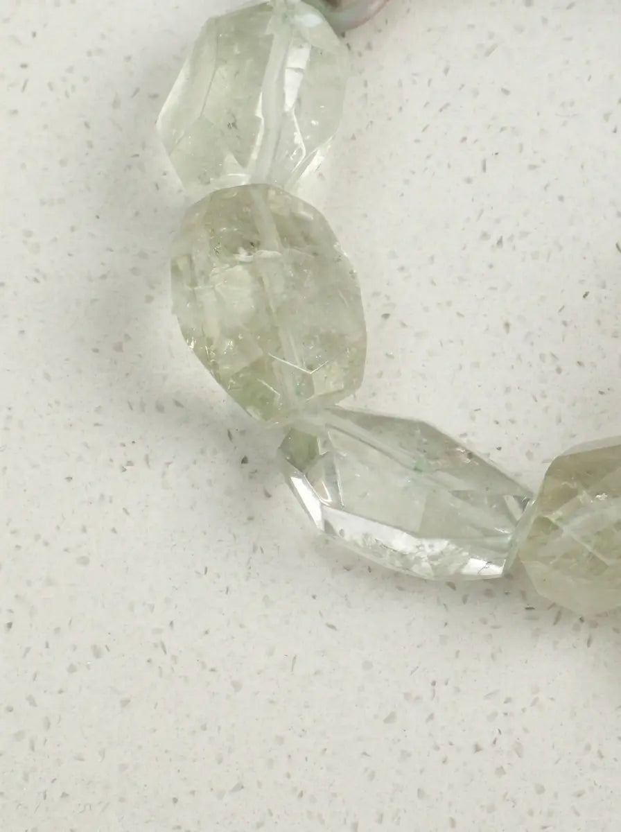 「Crystal Amber」 Green Crystal & Pearl Bracelet