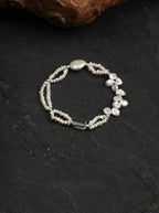 Breaking Wave Layered Pearl & Crystal Bracelet