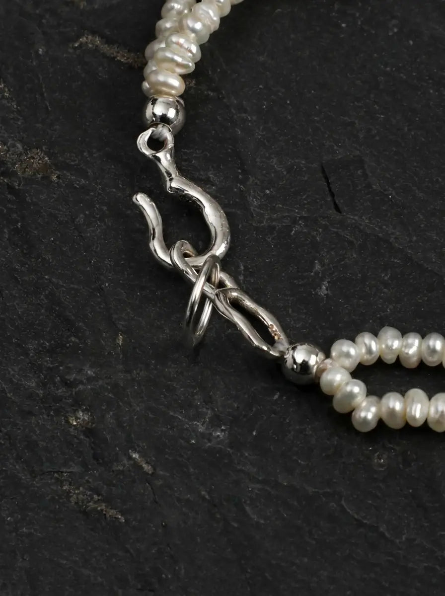 Breaking Wave Layered Pearl & Crystal Bracelet