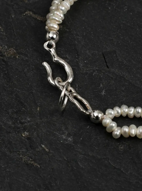 Breaking Wave Layered Pearl & Crystal Bracelet