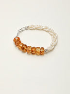 「Amber Glow Eight Directions」 Citrine & Pearl Bracelet