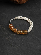 「Amber Glow Eight Directions」 Citrine & Pearl Bracelet