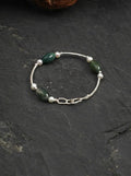 「Forest Isle」 Moss Agate & Pearl Bracelet