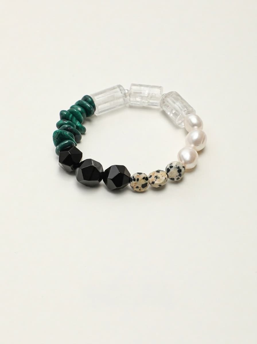 「Ink Jade」 Multi-Gem Pearl Bracelet