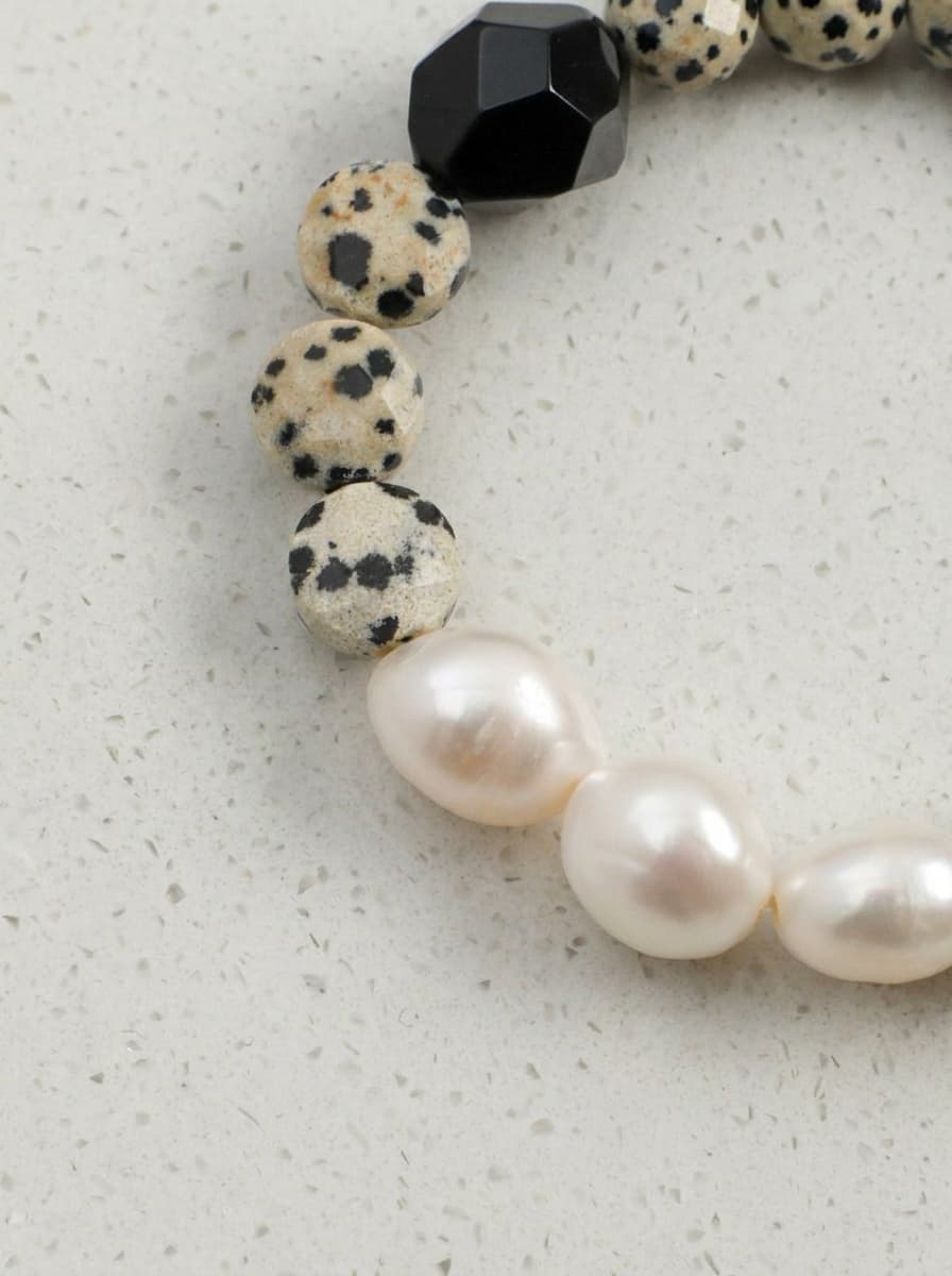 「Ink Jade」 Multi-Gem Pearl Bracelet