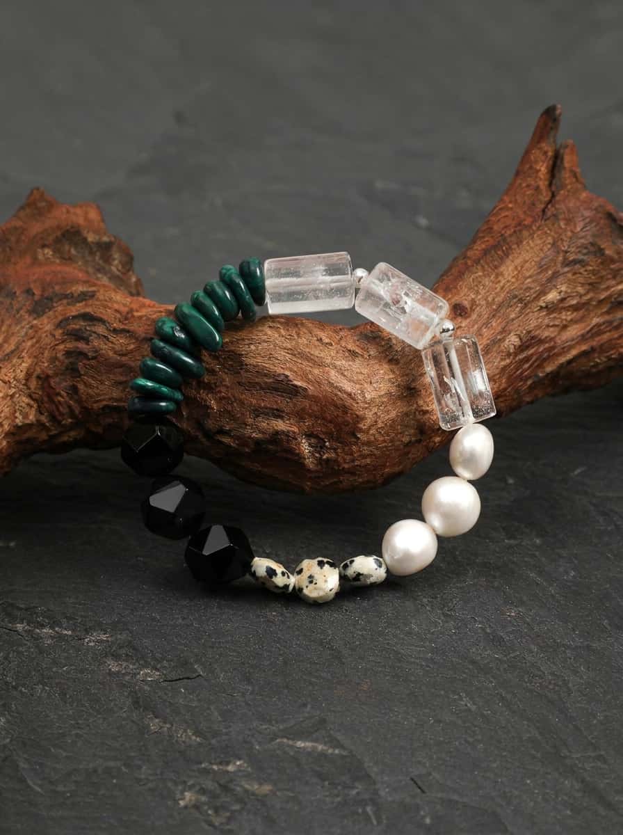 「Ink Jade」 Multi-Gem Pearl Bracelet