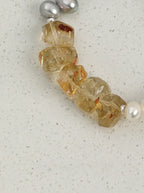 Moon-Touched Golden Vein" Citrine & Pearl Bracelet