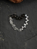 "Snow Stillness" Smoky Quartz & Pearl Bracelet