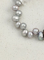 "Snow Stillness" Smoky Quartz & Pearl Bracelet