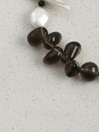 "Ink Shadow" Smoky Quartz & Malachite Pearl Bracelet
