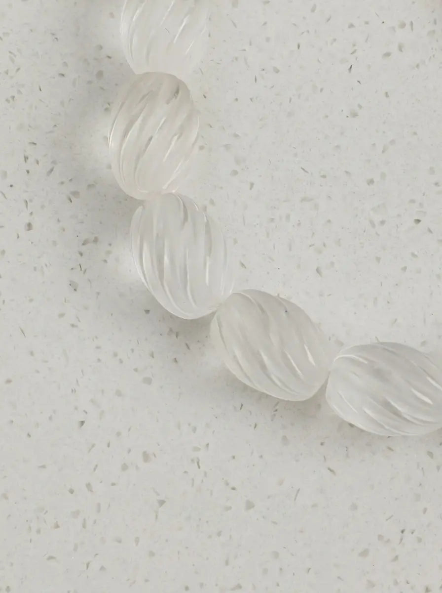 "Whirling Ripple" Clear Quartz & Pearl Bracelet