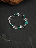 "Moon-Kissed Azure" Amazonite & Clear Quartz Bracelet
