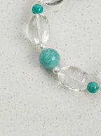 "Moon-Kissed Azure" Amazonite & Clear Quartz Bracelet