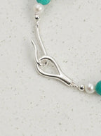 "Moon-Kissed Azure" Amazonite & Clear Quartz Bracelet
