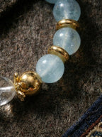Blue Sea Tide · Aquamarine & Clear Crystal Bracelet