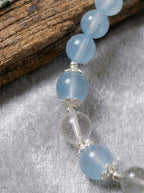 Ice Crystal Snow Moon · Aquamarine & Moonstone Bracelet