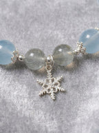 Ice Crystal Snow Moon · Aquamarine & Moonstone Bracelet