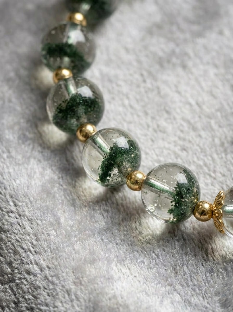 「Good Fortune」Green Phantom Crystal Bracelet