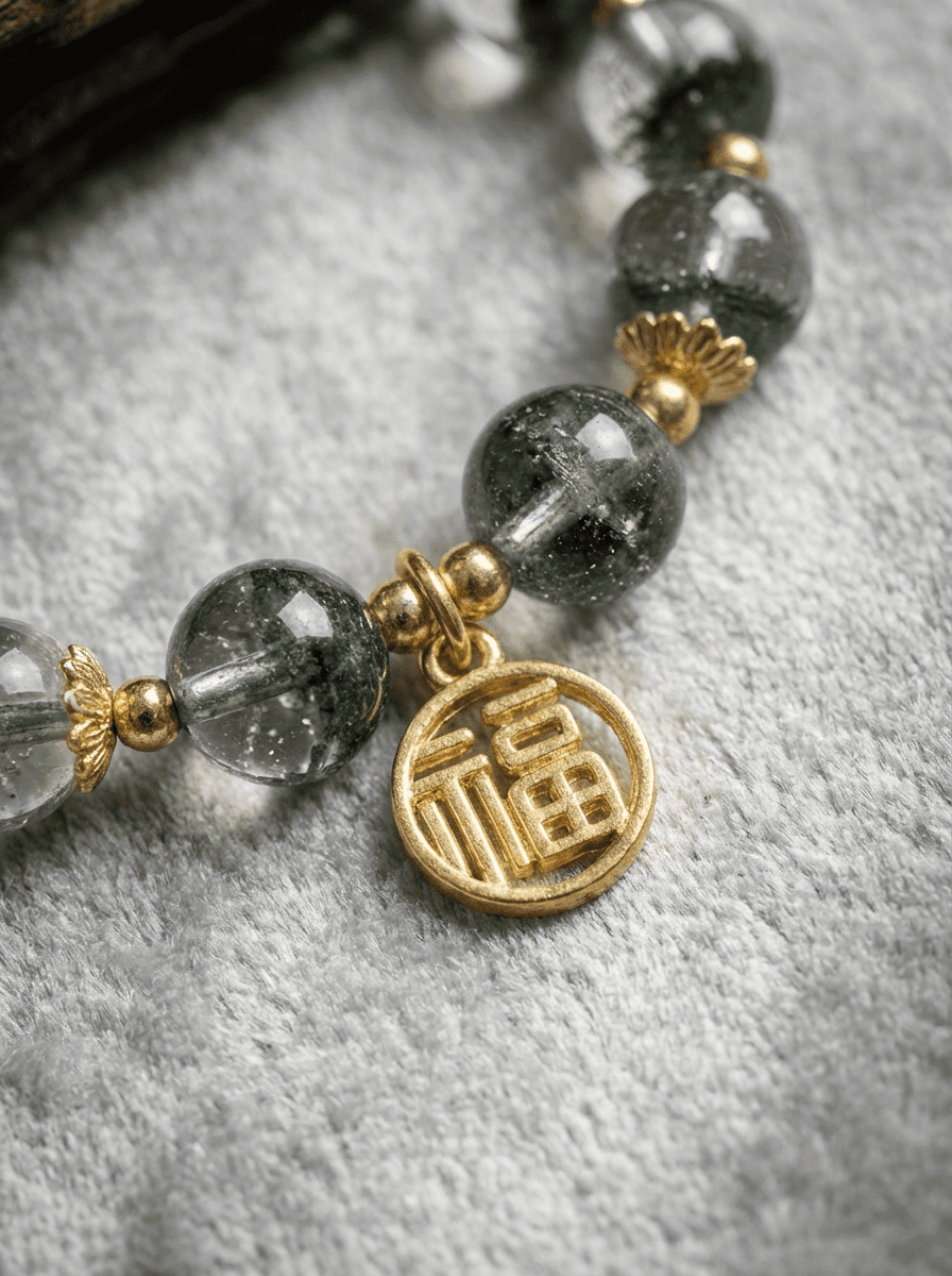 「Good Fortune」Green Phantom Crystal Bracelet