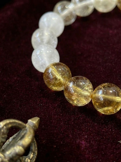 Crystal Fortune Citrine & Clear Crystal Bracelet