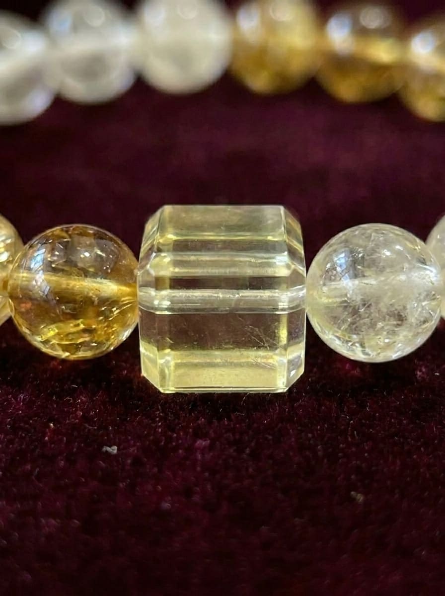 Crystal Fortune Citrine & Clear Crystal Bracelet