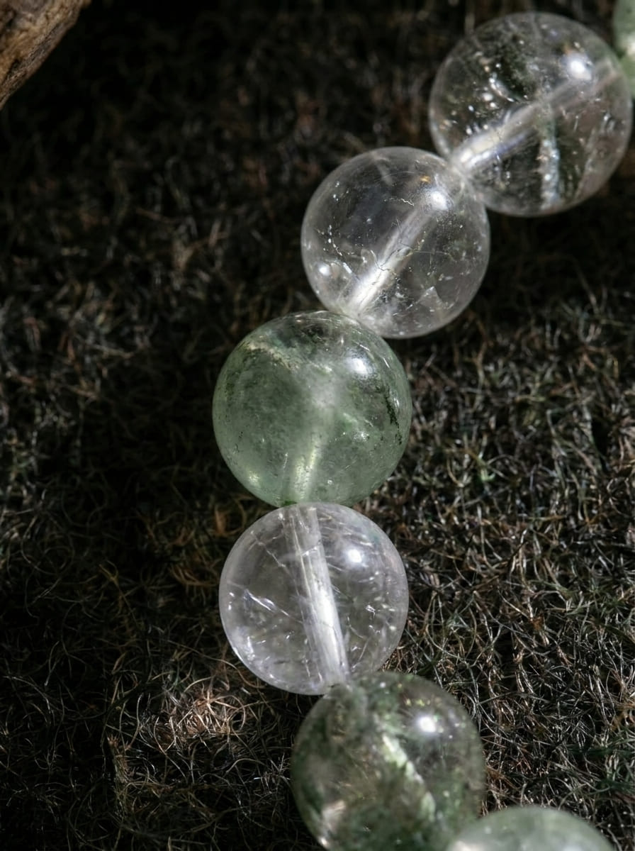 Five Blessings Generate Wood · Green Crystal Multi-Gem Bracelet