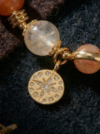Warm Jade Fortune · Rose Quartz, Green Rutilated & Citrine Bracelet