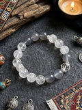 Sea of Clouds Blue Fluorite · Clear Crystal Bracelet