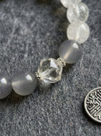 Sea of Clouds Blue Fluorite · Clear Crystal Bracelet