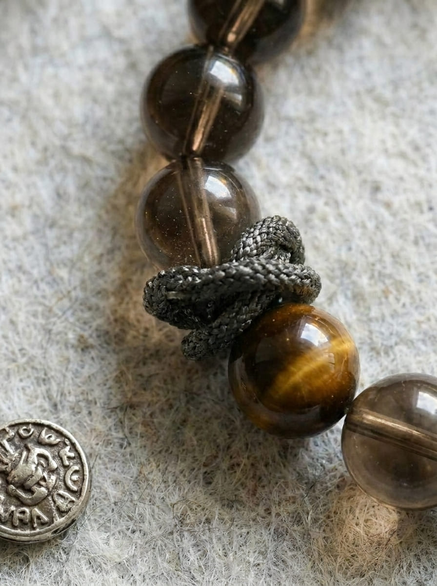 Spiritual Snake Fortune Guard · Tiger's Eye, Tea Crystal & Citrine Bracelet