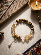 「Snowy Land Golden Tiger」 Tiger's Eye & Citrine Bracelet