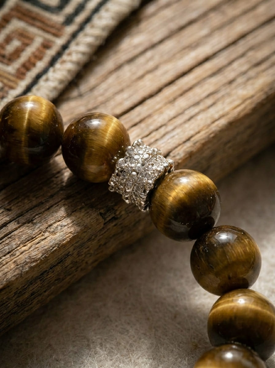 「Snowy Land Golden Tiger」 Tiger's Eye & Citrine Bracelet