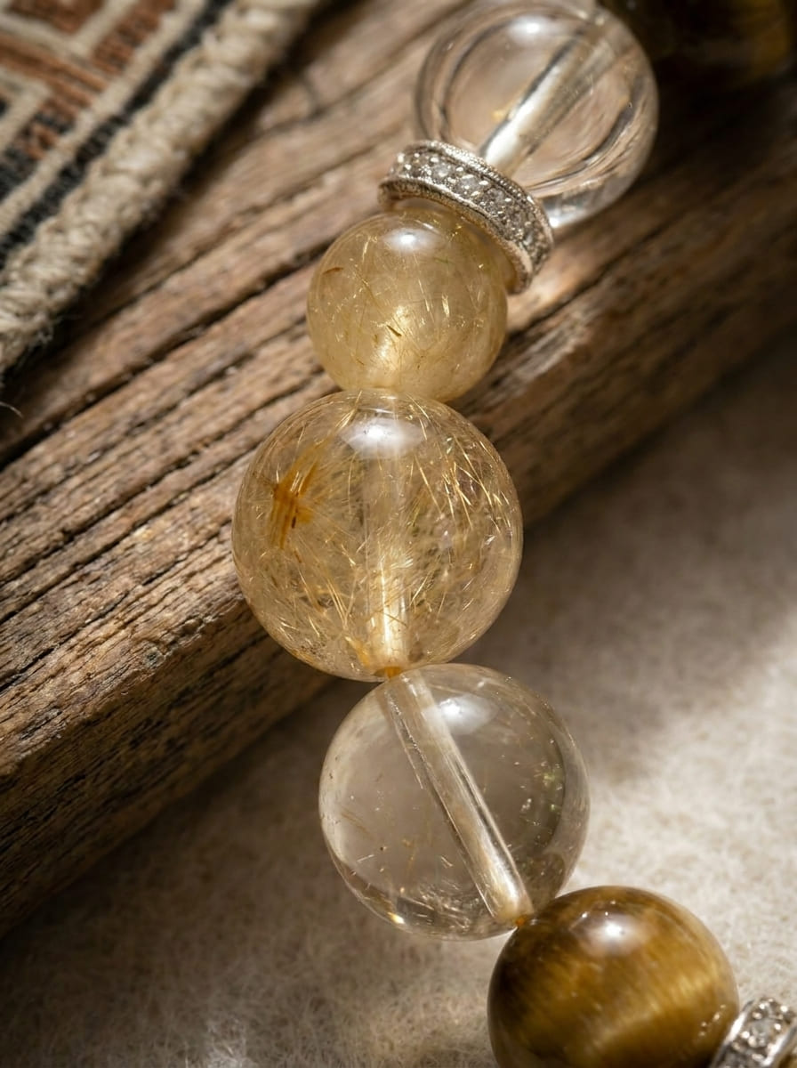「Snowy Land Golden Tiger」 Tiger's Eye & Citrine Bracelet