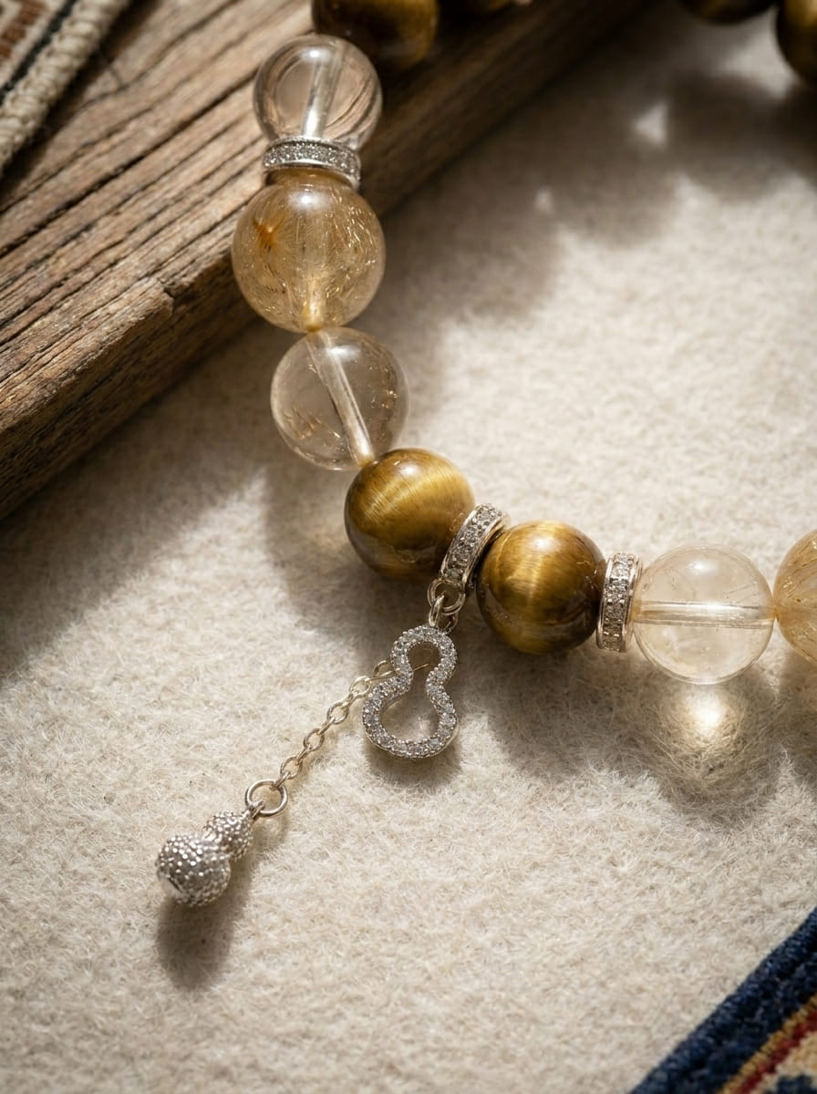 「Snowy Land Golden Tiger」 Tiger's Eye & Citrine Bracelet