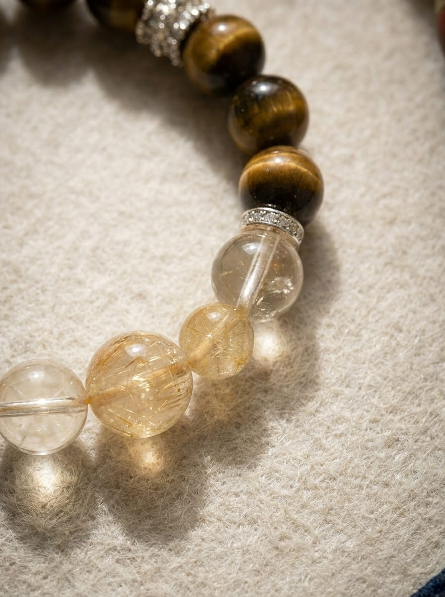 「Snowy Land Golden Tiger」 Tiger's Eye & Citrine Bracelet