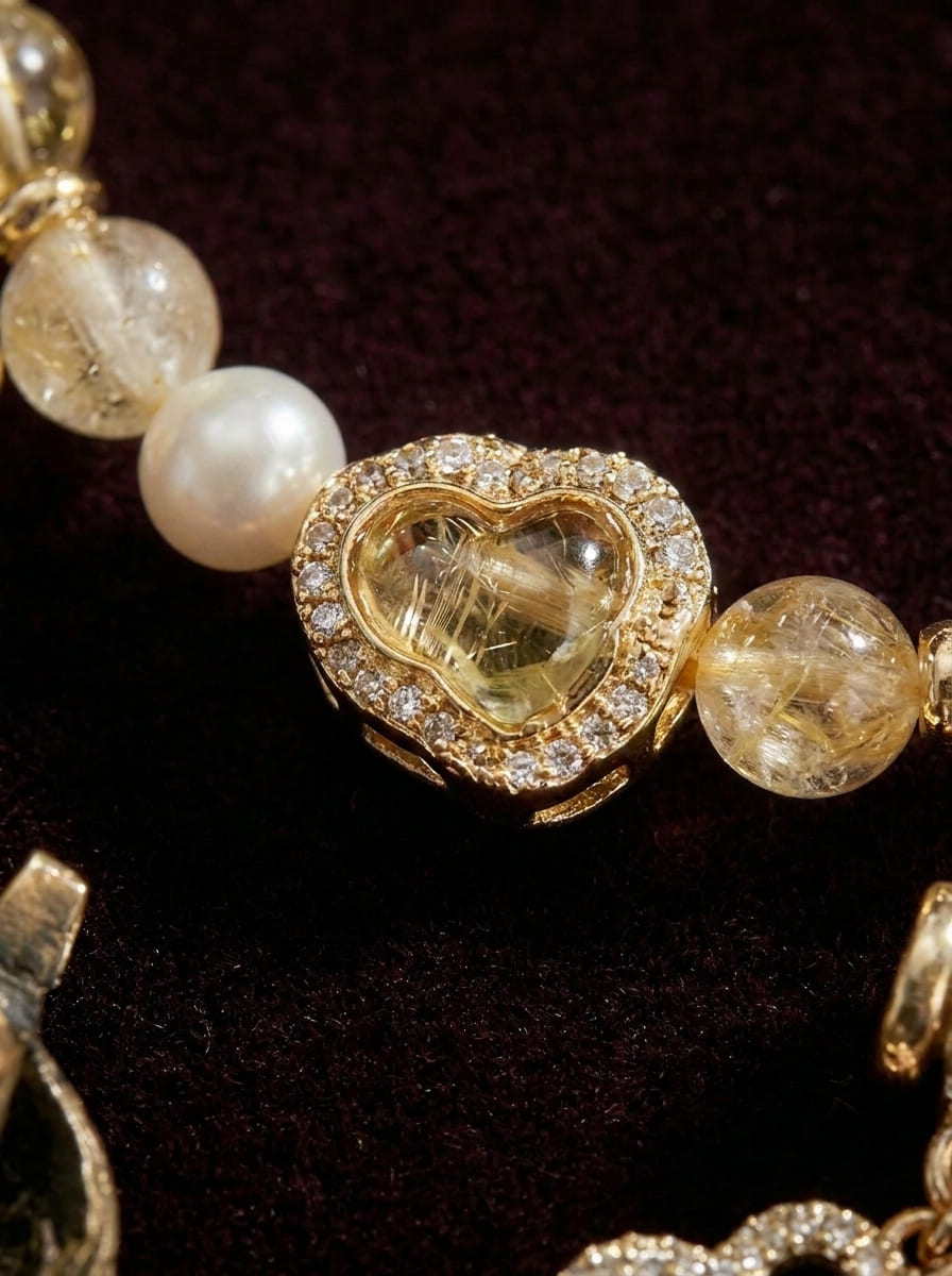 Fu Lu Crystal Tower · Citrine & Pearl Bracelet