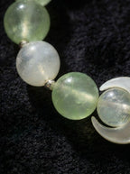 Holy Lake Green Moon · Moonstone and Prehnite Bracelet