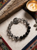「Black Gold Shining Moon」 Black Obsidian Bracelet