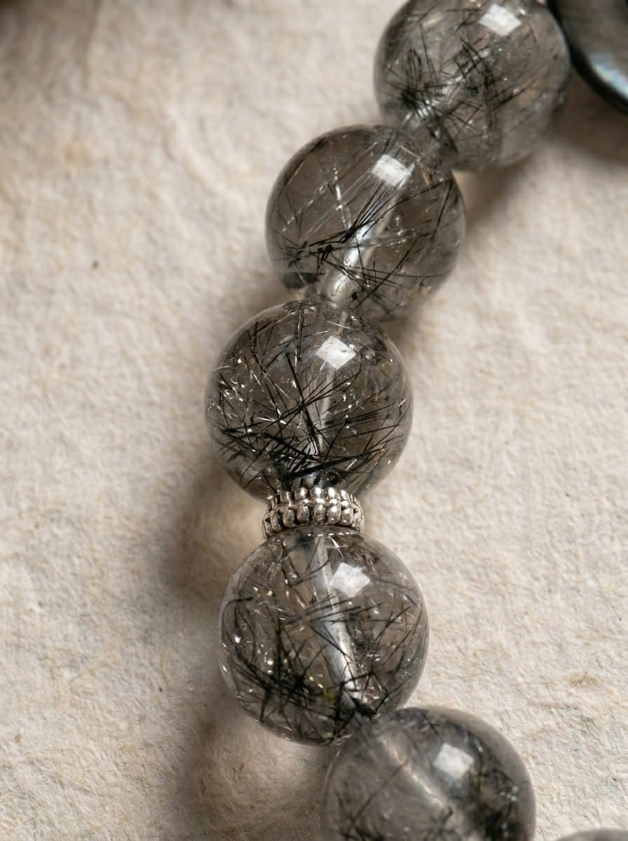 「Black Gold Shining Moon」 Black Obsidian Bracelet