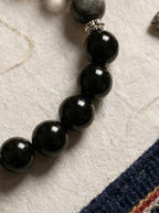 「Black Gold Shining Moon」 Black Obsidian Bracelet