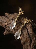 「Vintage Classic」Designer-Style Raindrop White Crystal Earrings