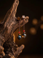 「Zen Style」 New Chinese Style Handmade Tiger's Eye Stone Earrings