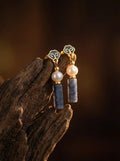 「Heaven and Earth Round and Square」 Chinese Style Reproduction Cloud Pattern Earrings