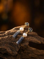 「Heaven and Earth Round and Square」 Chinese Style Reproduction Cloud Pattern Earrings