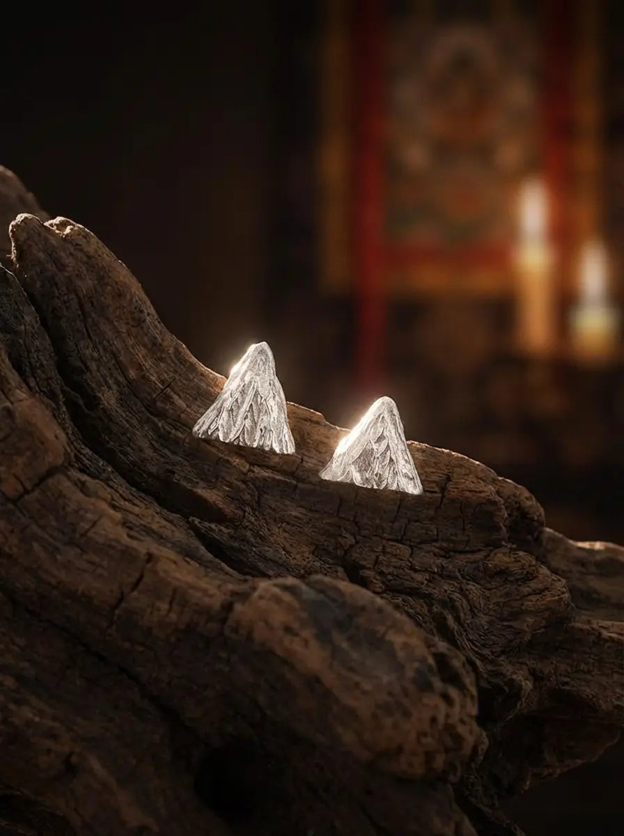 「Kailash」Tibetan Holy Mountain Silver Earrings