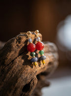 「Tibetan Style」Original Tibetan Color-Blocking Agate Earrings