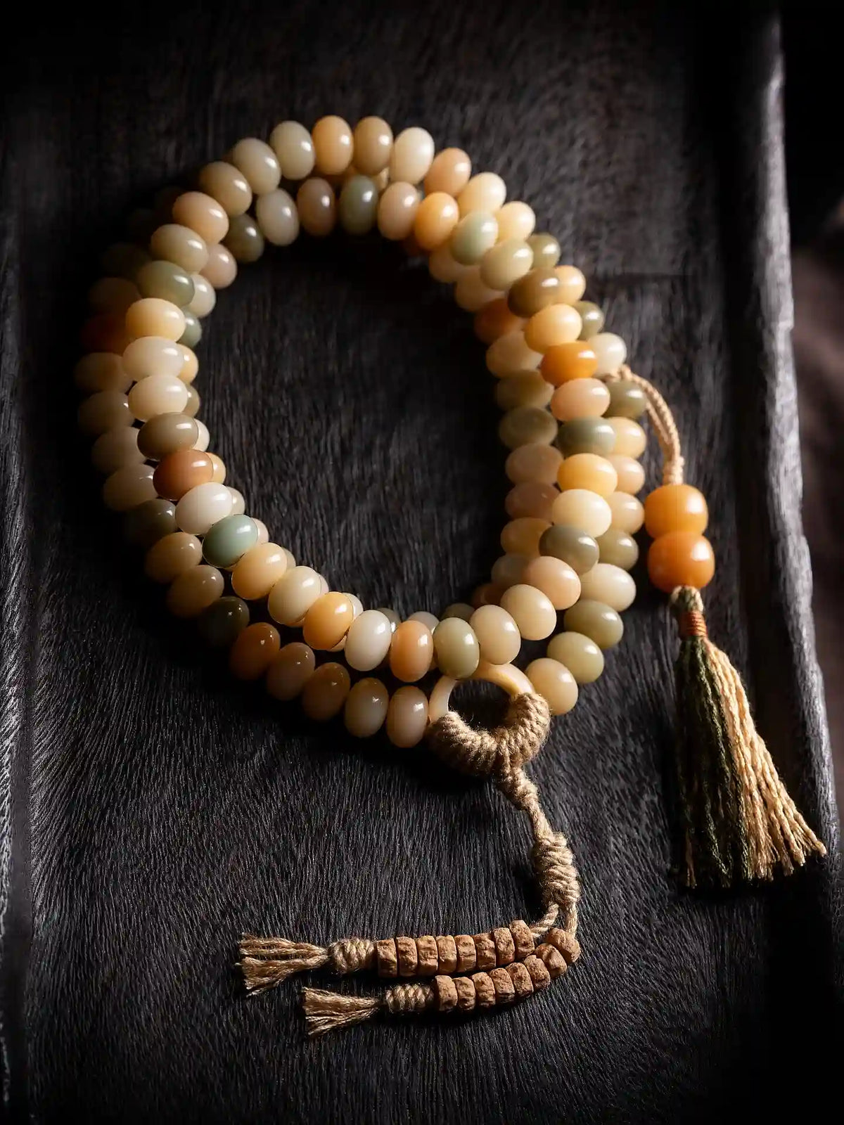 Dharma Serenity" Natural Bodhi Root 108 Mala Bracelet
